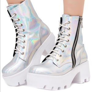 CURRENT MOOD Holographic Boots